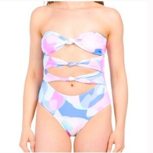 KIKIRIO NWOT Desert Oasis one piece cut out swimsuit multicolored